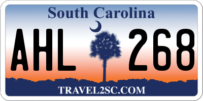 SC license plate AHL268