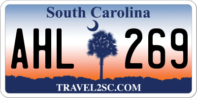 SC license plate AHL269