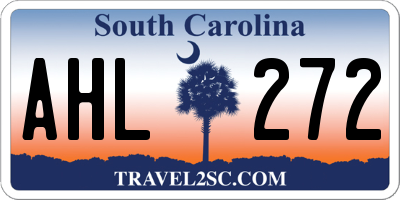SC license plate AHL272