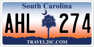 SC license plate AHL274