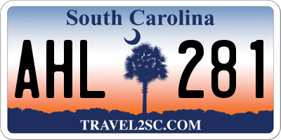 SC license plate AHL281