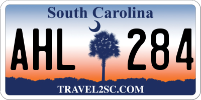 SC license plate AHL284