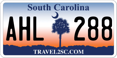SC license plate AHL288