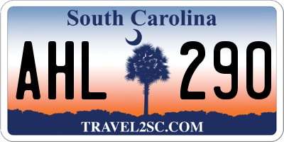 SC license plate AHL290