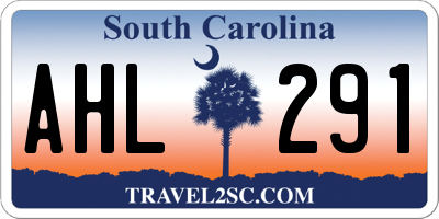 SC license plate AHL291