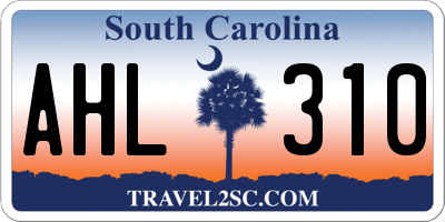 SC license plate AHL310