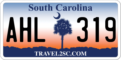 SC license plate AHL319