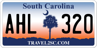 SC license plate AHL320