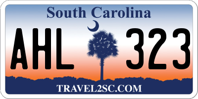 SC license plate AHL323