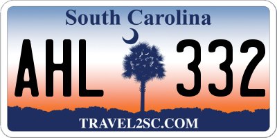 SC license plate AHL332