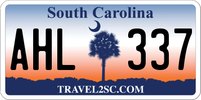 SC license plate AHL337