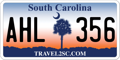 SC license plate AHL356