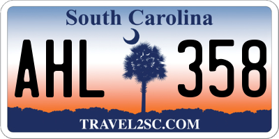 SC license plate AHL358