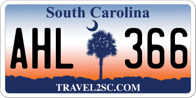 SC license plate AHL366