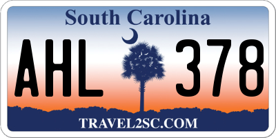 SC license plate AHL378