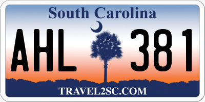 SC license plate AHL381