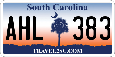 SC license plate AHL383