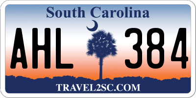 SC license plate AHL384