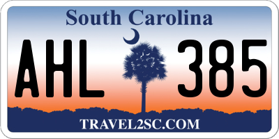 SC license plate AHL385