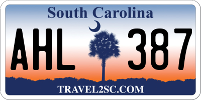 SC license plate AHL387