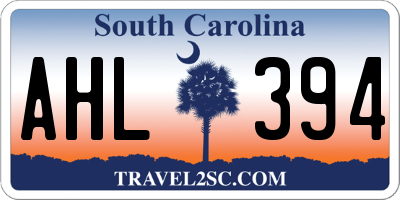 SC license plate AHL394