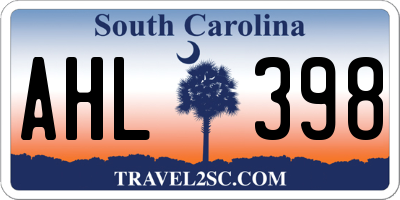 SC license plate AHL398