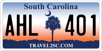 SC license plate AHL401