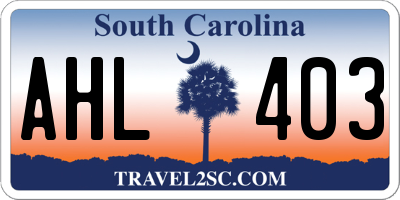 SC license plate AHL403