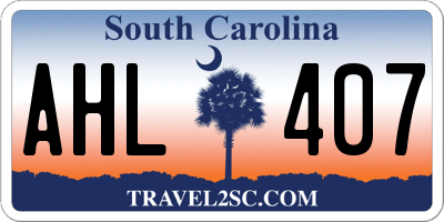 SC license plate AHL407