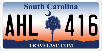 SC license plate AHL416