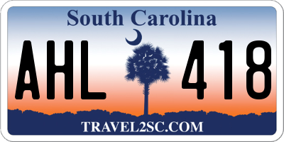 SC license plate AHL418