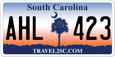 SC license plate AHL423