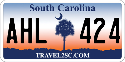 SC license plate AHL424
