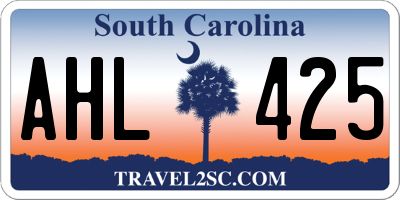 SC license plate AHL425