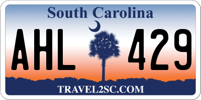 SC license plate AHL429