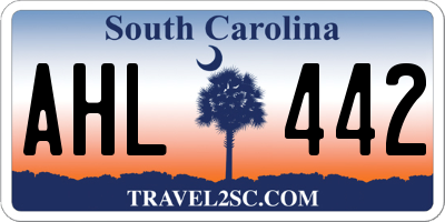 SC license plate AHL442
