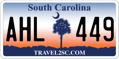 SC license plate AHL449