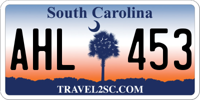 SC license plate AHL453