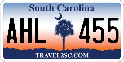SC license plate AHL455