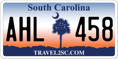 SC license plate AHL458