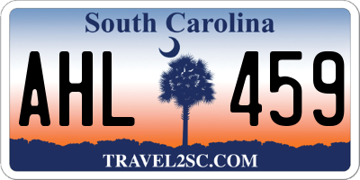 SC license plate AHL459