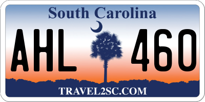SC license plate AHL460