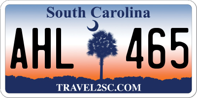 SC license plate AHL465