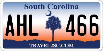SC license plate AHL466