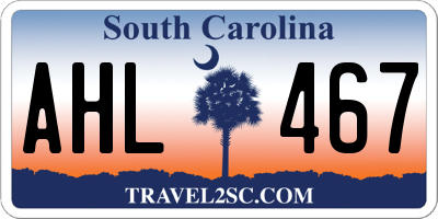 SC license plate AHL467