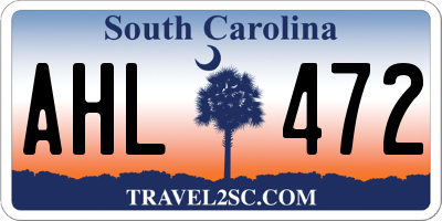 SC license plate AHL472