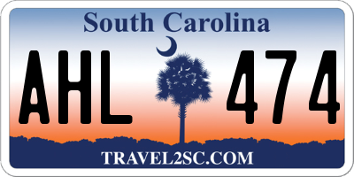 SC license plate AHL474