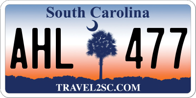 SC license plate AHL477