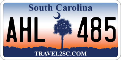 SC license plate AHL485