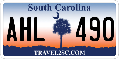 SC license plate AHL490